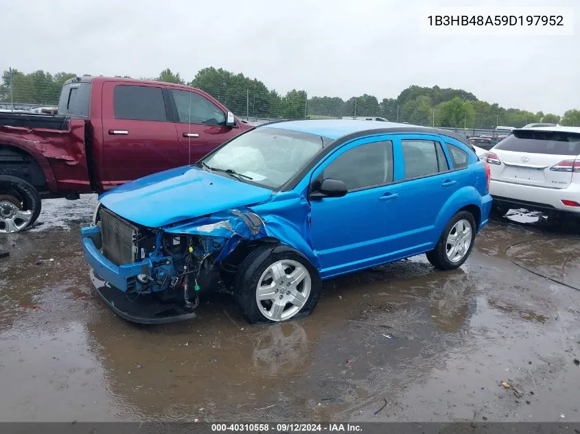 2009 Dodge Caliber Sxt VIN: 1B3HB48A59D197952 Lot: 40310558