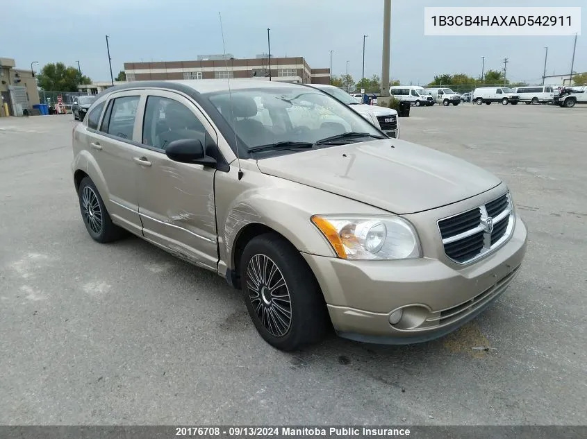 1B3CB4HAXAD542911 2010 Dodge Caliber Sxt