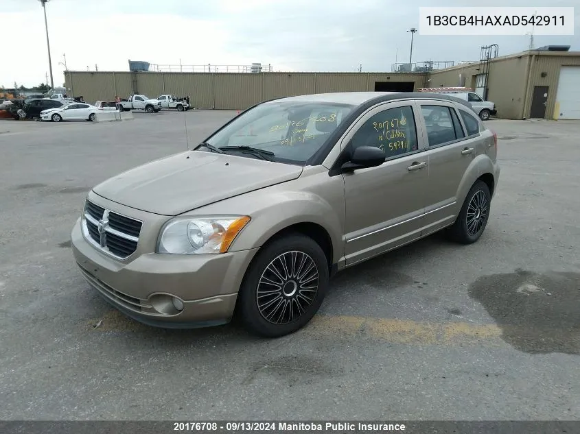 1B3CB4HAXAD542911 2010 Dodge Caliber Sxt