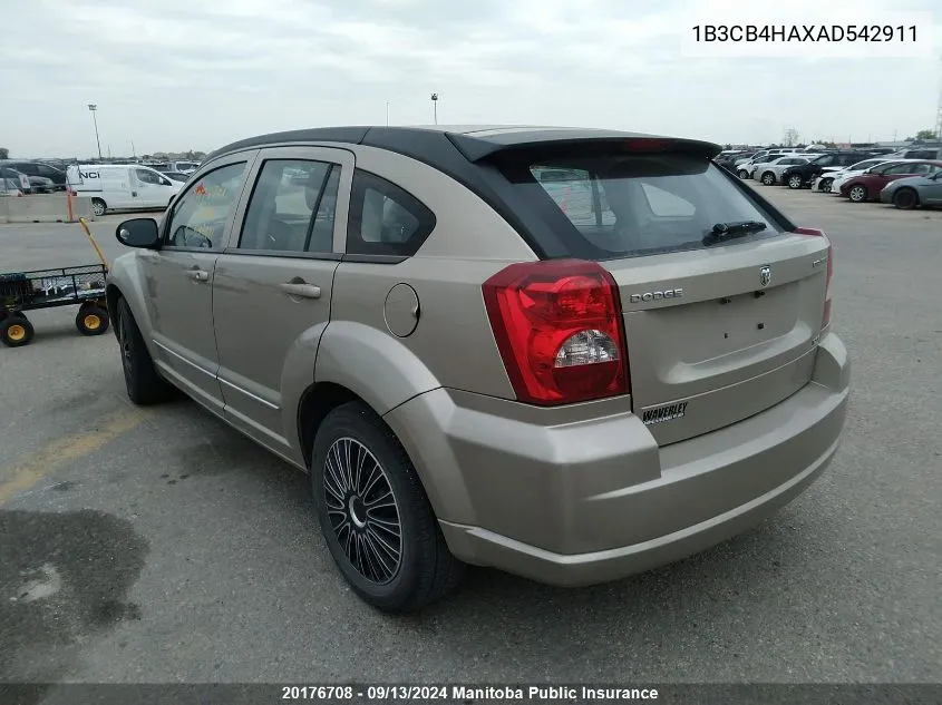 1B3CB4HAXAD542911 2010 Dodge Caliber Sxt