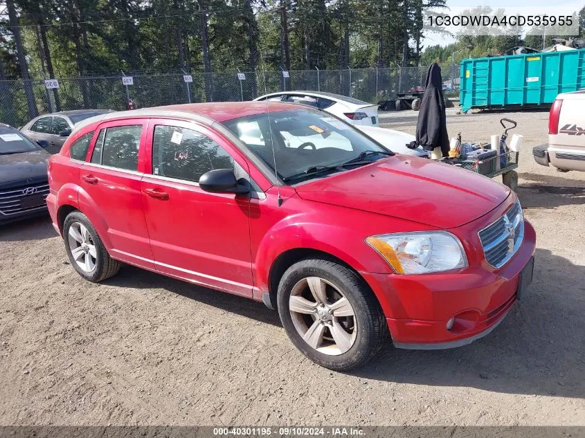 2012 Dodge Caliber Sxt VIN: 1C3CDWDA4CD535955 Lot: 40301195