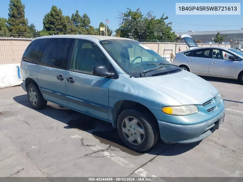 1998 Dodge Caravan Se VIN: 1B4GP45R5WB721613 Lot: 40244899