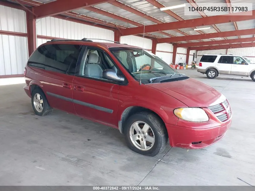 2005 Dodge Caravan Sxt VIN: 1D4GP45R35B117983 Lot: 40372842