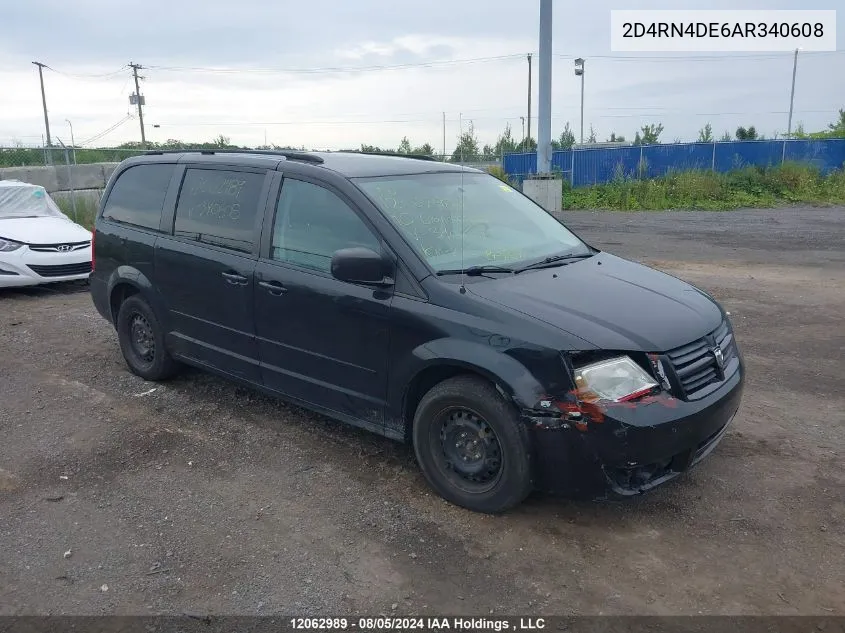 2010 Dodge Grand Caravan Se VIN: 2D4RN4DE6AR340608 Lot: 12062989