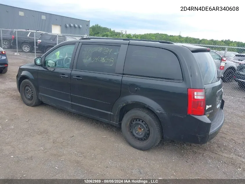 2010 Dodge Grand Caravan Se VIN: 2D4RN4DE6AR340608 Lot: 12062989