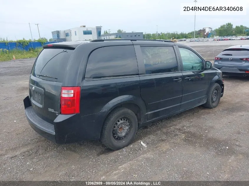 2010 Dodge Grand Caravan Se VIN: 2D4RN4DE6AR340608 Lot: 12062989