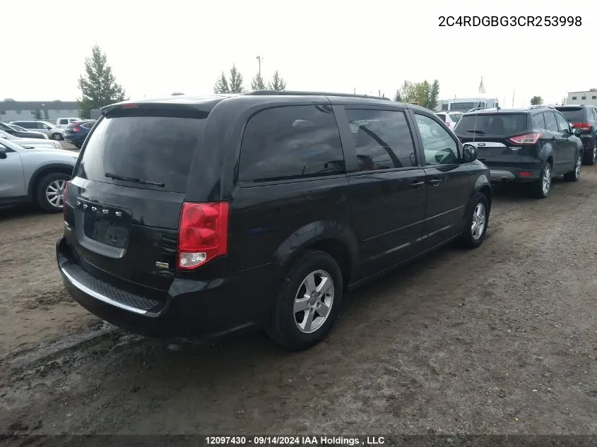 2C4RDGBG3CR253998 2012 Dodge Grand Caravan Se