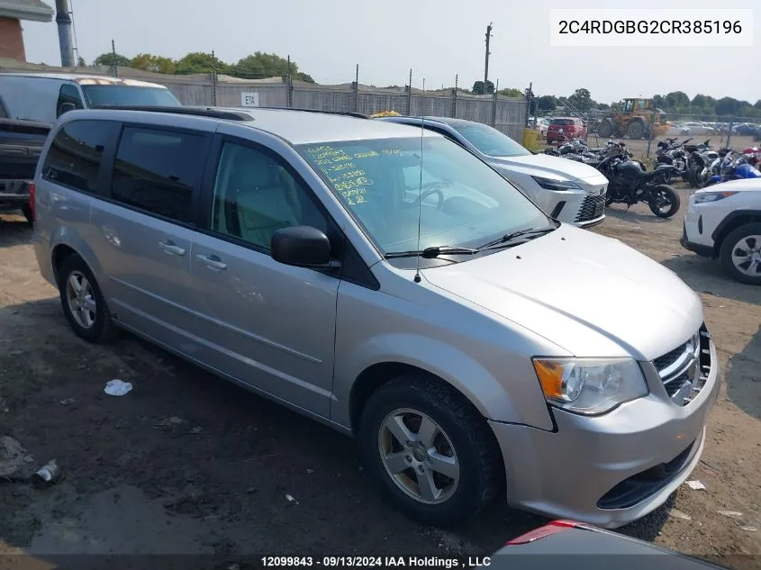 2012 Dodge Grand Caravan Se/Sxt VIN: 2C4RDGBG2CR385196 Lot: 12099843