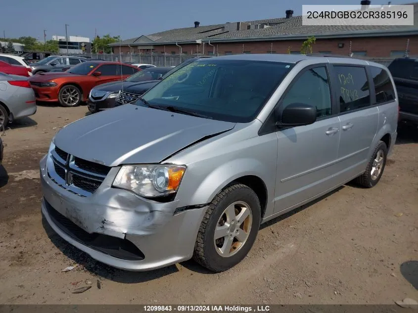 2012 Dodge Grand Caravan Se/Sxt VIN: 2C4RDGBG2CR385196 Lot: 12099843