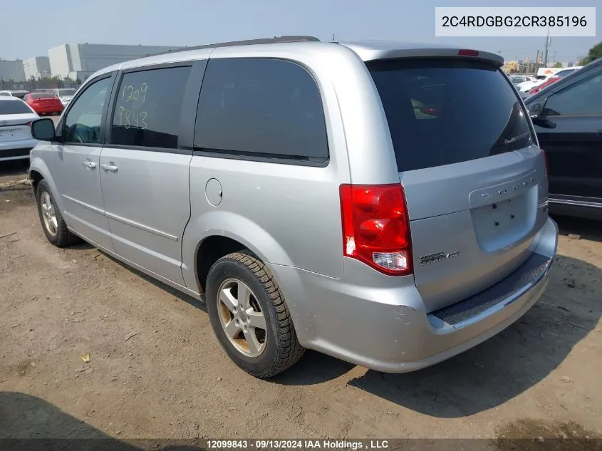 2012 Dodge Grand Caravan Se/Sxt VIN: 2C4RDGBG2CR385196 Lot: 12099843