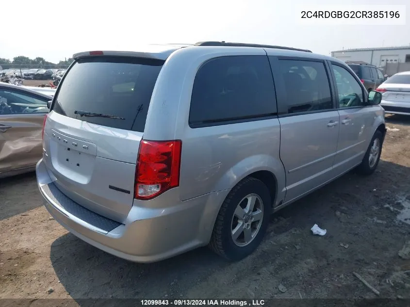 2C4RDGBG2CR385196 2012 Dodge Grand Caravan Se/Sxt