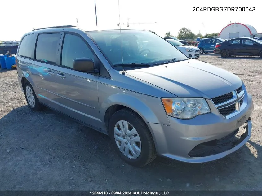 2013 Dodge Grand Caravan VIN: 2C4RDGBG7DR700043 Lot: 12046110