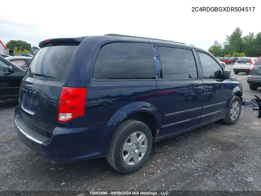 2013 Dodge Grand Caravan VIN: 2C4RDGBGXDR504517 Lot: 12093896