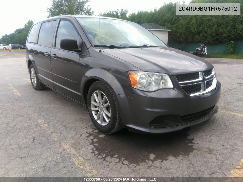 2015 Dodge Grand Caravan Se/Sxt VIN: 2C4RDGBG1FR575012 Lot: 12033750