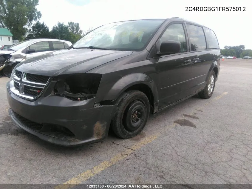 2015 Dodge Grand Caravan Se/Sxt VIN: 2C4RDGBG1FR575012 Lot: 12033750