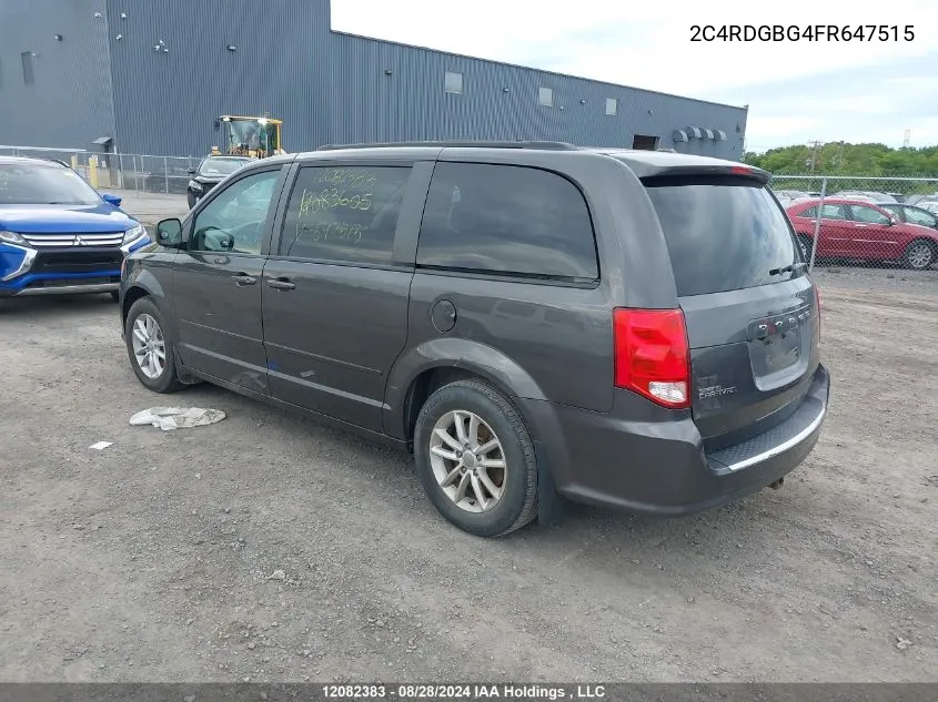 2015 Dodge Grand Caravan Se VIN: 2C4RDGBG4FR647515 Lot: 12082383