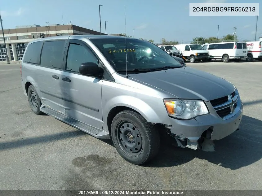 2015 Dodge Grand Caravan Crew VIN: 2C4RDGBG9FR566218 Lot: 20176566