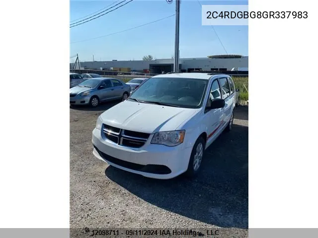 2016 Dodge Grand Caravan Se VIN: 2C4RDGBG8GR337983 Lot: 12098711