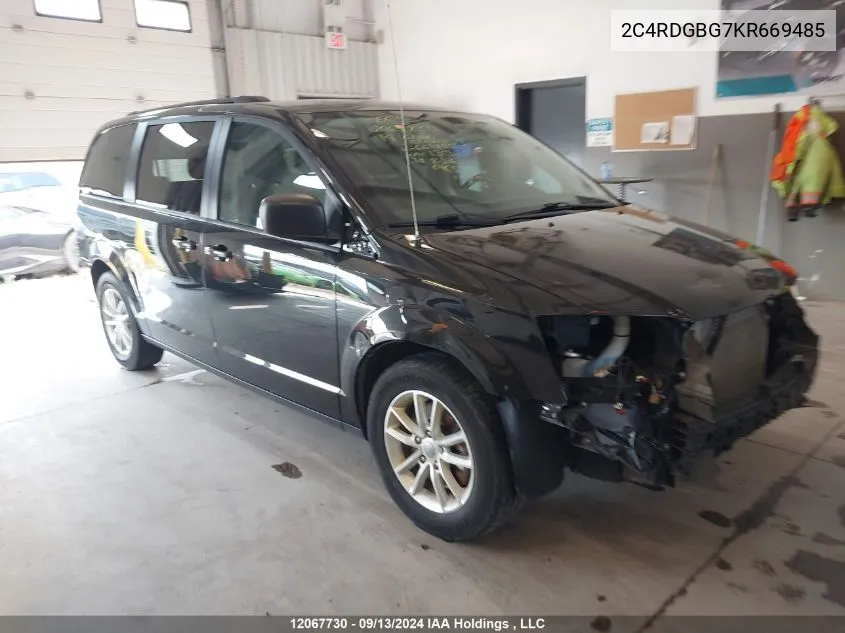 2019 Dodge Grand Caravan Se VIN: 2C4RDGBG7KR669485 Lot: 12067730