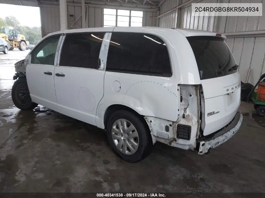 2C4RDGBG8KR504934 2019 Dodge Grand Caravan Se