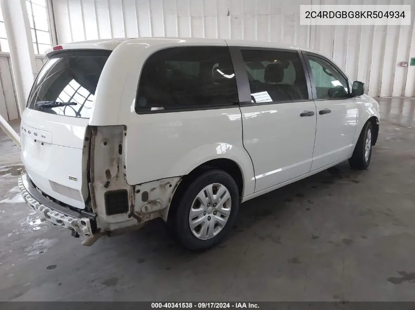 2C4RDGBG8KR504934 2019 Dodge Grand Caravan Se