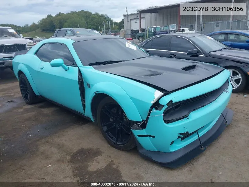 2012 Dodge Challenger R/T VIN: 2C3CDYBT3CH106356 Lot: 40332873