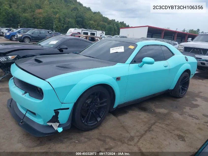 2012 Dodge Challenger R/T VIN: 2C3CDYBT3CH106356 Lot: 40332873