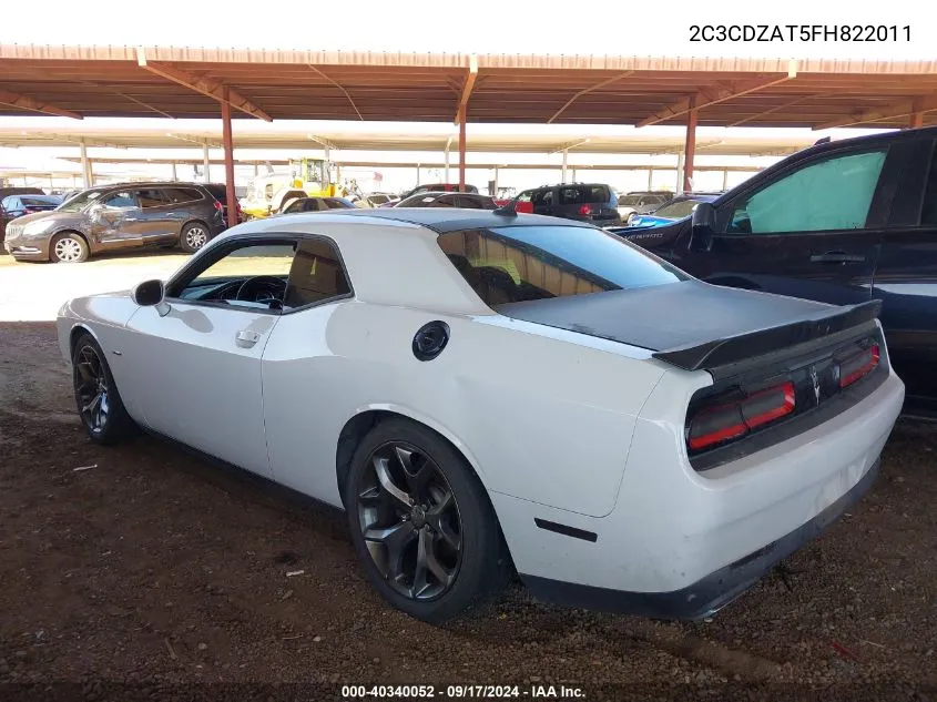 2015 Dodge Challenger R/T VIN: 2C3CDZAT5FH822011 Lot: 40340052