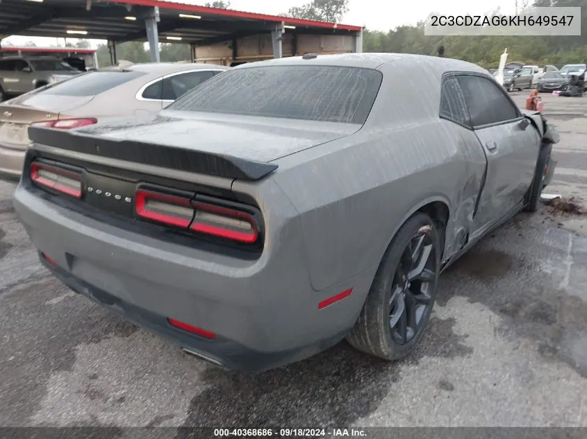 2019 Dodge Challenger Sxt VIN: 2C3CDZAG6KH649547 Lot: 40368686