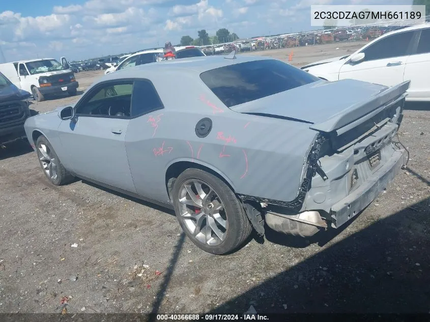 2C3CDZAG7MH661189 2021 Dodge Challenger Sxt