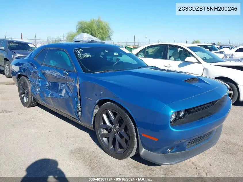 2022 Dodge Challenger R/T VIN: 2C3CDZBT5NH200246 Lot: 40367724