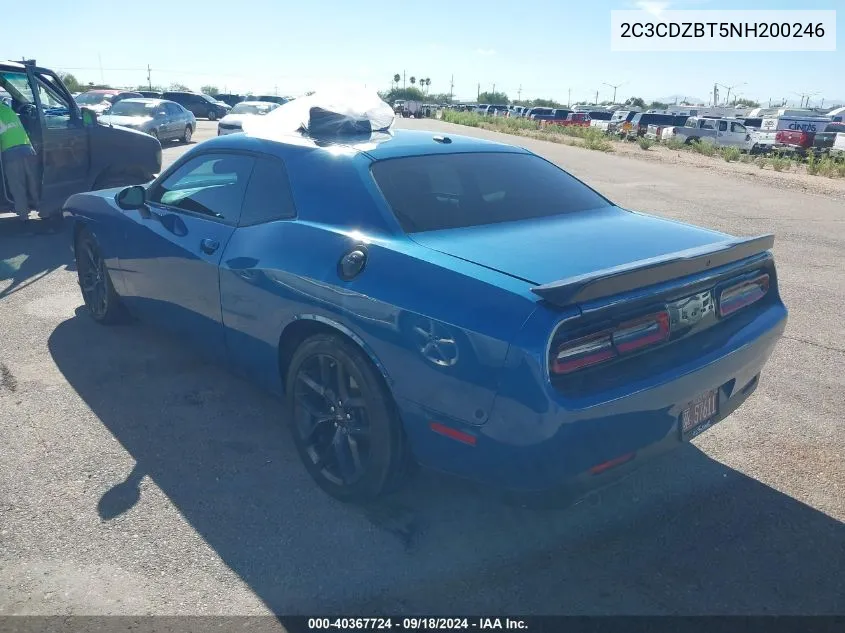 2022 Dodge Challenger R/T VIN: 2C3CDZBT5NH200246 Lot: 40367724