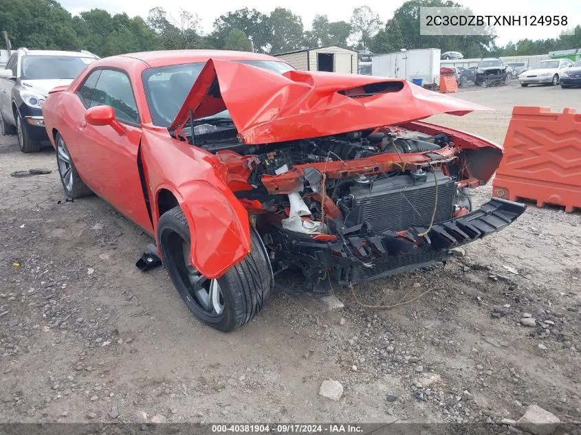 2022 Dodge Challenger R/T VIN: 2C3CDZBTXNH124958 Lot: 40381904