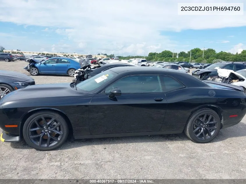 2023 Dodge Challenger Gt VIN: 2C3CDZJG1PH694760 Lot: 40367517