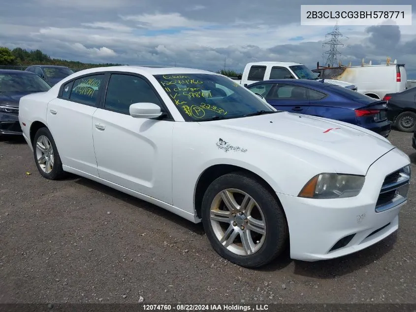 2011 Dodge Charger VIN: 2B3CL3CG3BH578771 Lot: 12074760