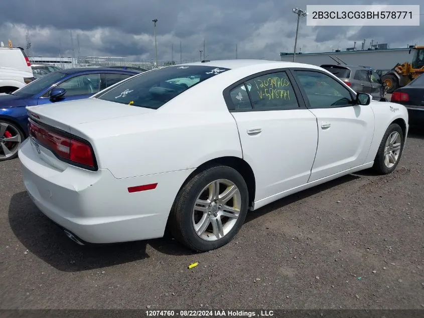 2011 Dodge Charger VIN: 2B3CL3CG3BH578771 Lot: 12074760