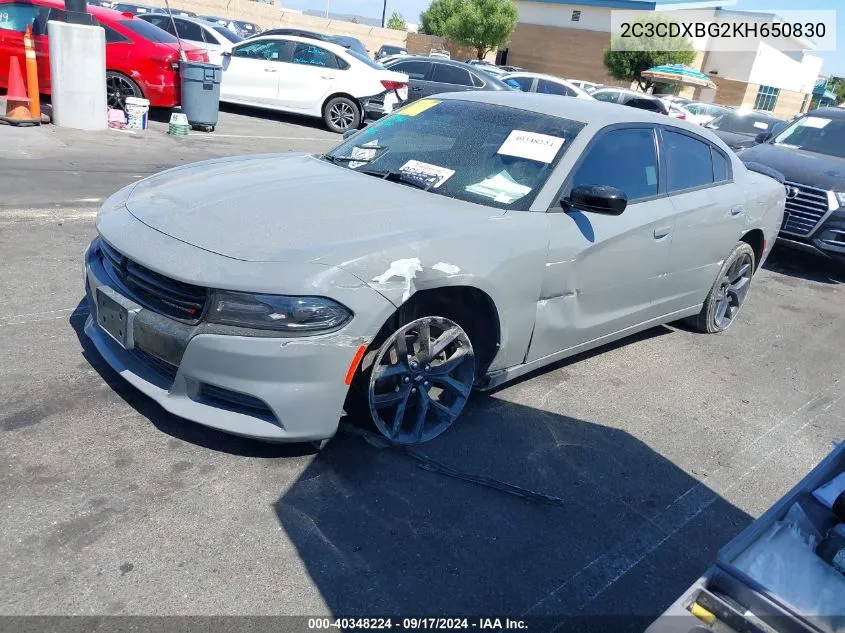 2019 Dodge Charger Sxt Rwd VIN: 2C3CDXBG2KH650830 Lot: 40348224