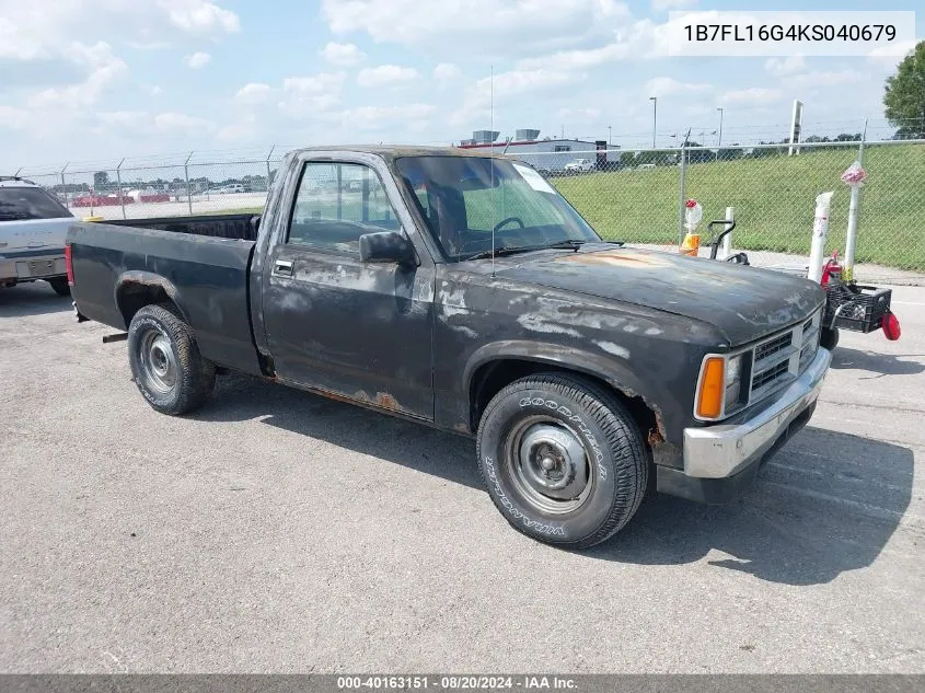 1989 Dodge Dakota VIN: 1B7FL16G4KS040679 Lot: 40163151