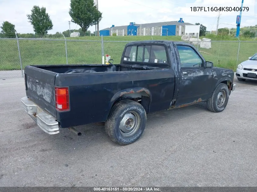 1989 Dodge Dakota VIN: 1B7FL16G4KS040679 Lot: 40163151