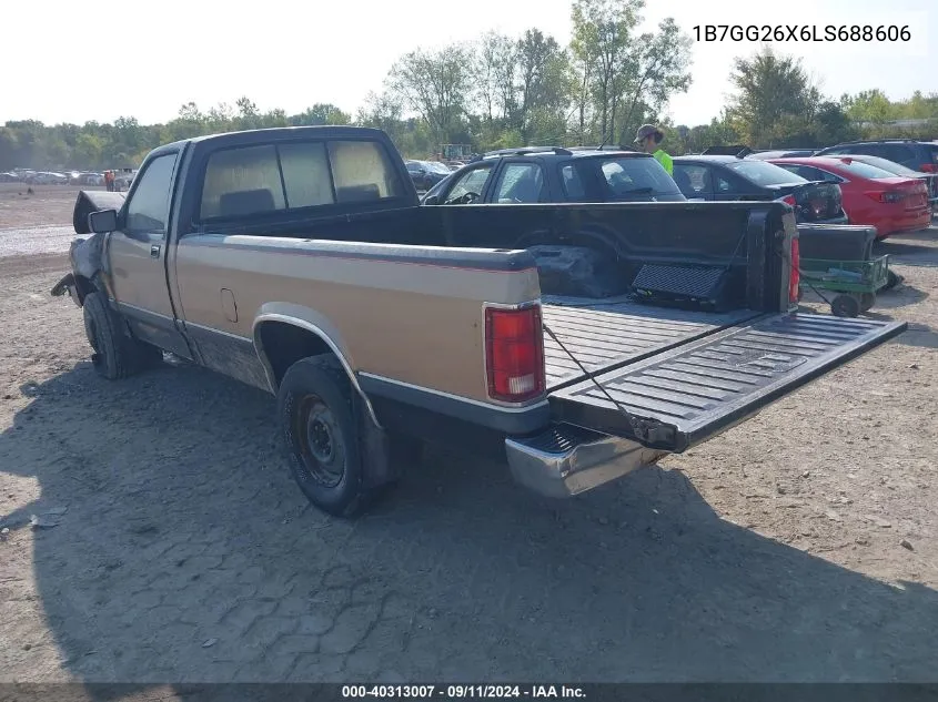 1990 Dodge Dakota VIN: 1B7GG26X6LS688606 Lot: 40313007