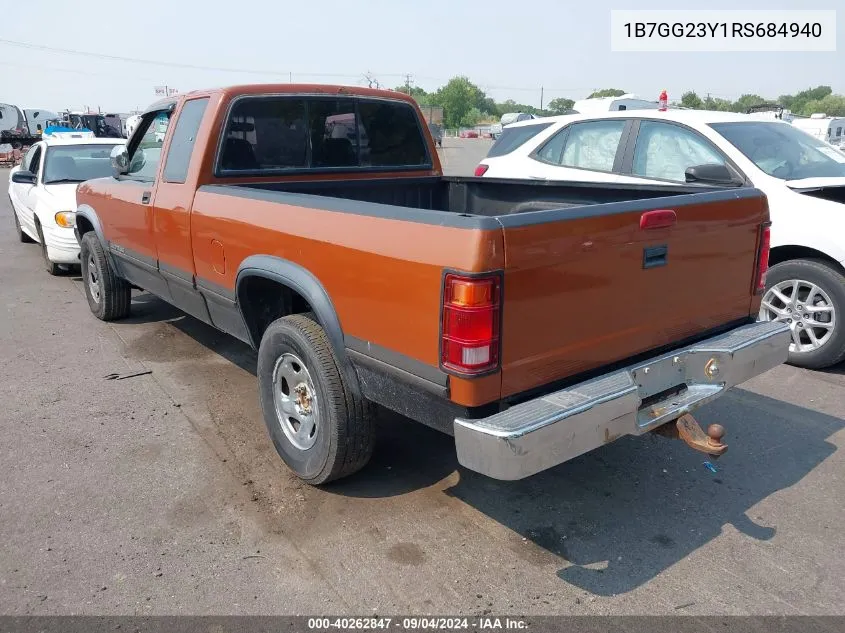 1994 Dodge Dakota VIN: 1B7GG23Y1RS684940 Lot: 40262847