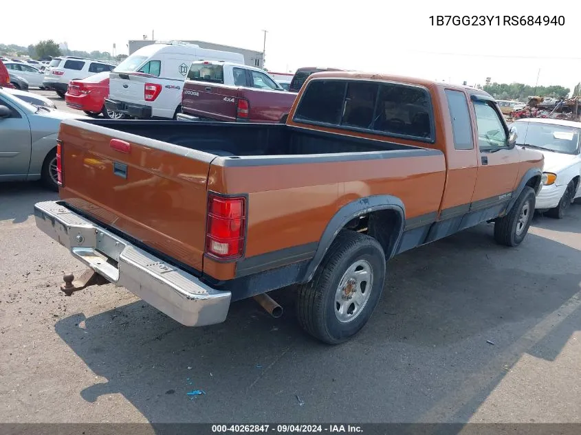 1994 Dodge Dakota VIN: 1B7GG23Y1RS684940 Lot: 40262847