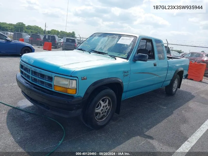 1995 Dodge Dakota VIN: 1B7GL23X3SW935944 Lot: 40125493