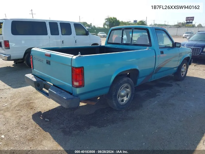 1995 Dodge Dakota VIN: 1B7FL26XXSW940162 Lot: 40183508