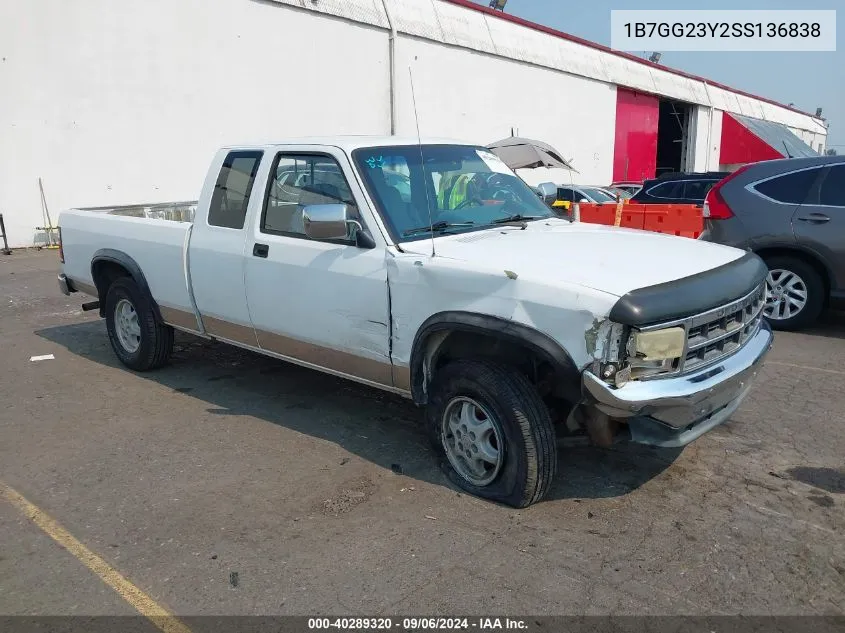 1995 Dodge Dakota VIN: 1B7GG23Y2SS136838 Lot: 40289320