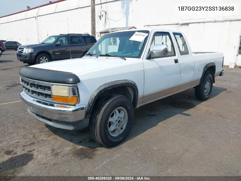 1995 Dodge Dakota VIN: 1B7GG23Y2SS136838 Lot: 40289320