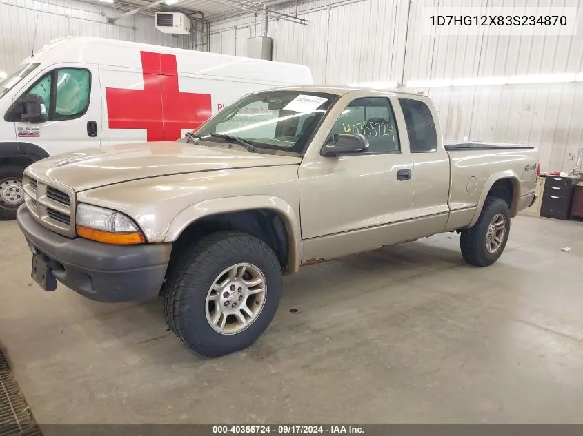 1D7HG12X83S234870 2003 Dodge Dakota