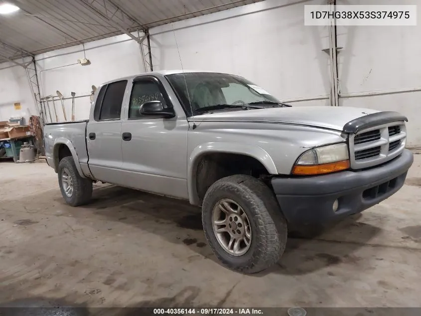 1D7HG38X53S374975 2003 Dodge Dakota Sport/Sxt