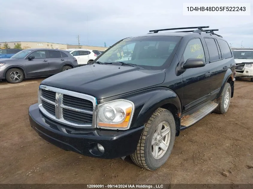 2005 Dodge Durango VIN: 1D4HB48D05F522243 Lot: 12090091