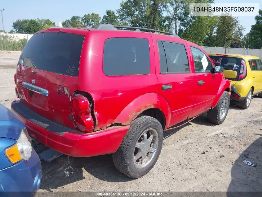 2005 Dodge Durango Slt VIN: 1D4HB48N35F508037 Lot: 40334136